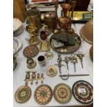 A LARGE COLLECTION OF BRASS AND COPPER WARE