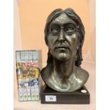 A COLD CAST BRONZE SIGNED JOHN LENNON BUST E D GREENWOOD 1990 0793/049 AND THE BEATLES FIVE CD