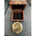 A BOXED BRASS COMPASS STANLEY LONDON