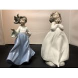 TWO NAO SMALL GIRL FIGURINES