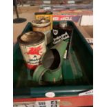 VARIOUS VINTAGE OIL CANS TO INCLUDE BP, CASTROL, MOBIL ETC