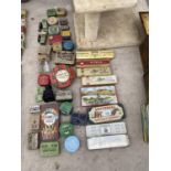 A QUANTITY OF COLLECTABLE STATIONERY TINS - SOME WITH CONTENTS