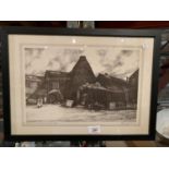 A FRAMED LIMITED EDITION PRINT OF THE FALCON POTTERY, HANLEY 117/800
