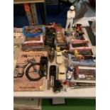 VARIOUS MOTORING RELATED ITEMS TO INCLUDE A MODEL OF THE STIG, TOY CARS, BOOKS ETC