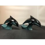 TWO POOLE DOLPHIN FIGURINES