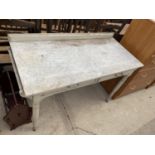 A VICTORIAN MARBLE TOP WASHSTAND WITH MARBLE TOP AND TWO DRAWERS