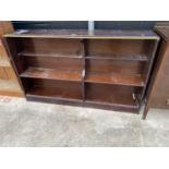 A 19TH CENTURY BEECH TWO SECTION THREE TIER BOOKCASE WITH BRASS TOP RAIL