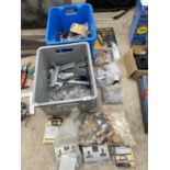 VARIOUS HARDWARE - LIGHT SWITCHES, BRACKETS, NAILS ETC