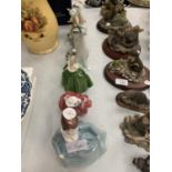 SEVEN FIGURINES TO INCLUDE COALPORT LADIES & GERMAN CATS