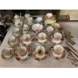 A COLLECTION OF PART TEA SETS, CUPS, SAUCERS AND FLATWARE
