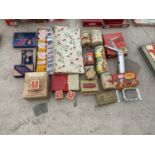 A QUANTITY OF COLLECTABLE BOXES AND HOUSEHOLD ITEMS