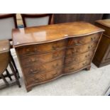 A MAHOGANY SIDEBOARD WITH EIGHT DRAWERS