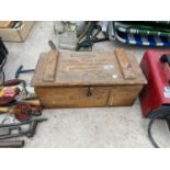 A VINTAGE WOODEN GARDNER MACHINERY BOX