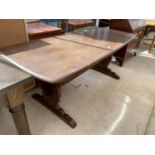 AN ERCOL STYLE REFECTORY DINING TABLE, 72" x 36"