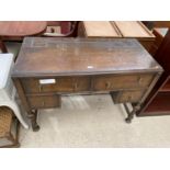 AN OAK KNEE-HOLE DRESSING TABLE BASE