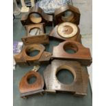 AN ASSORTMENT OF WOODEN MANTLE CLOCK CASES