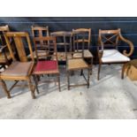 SEVEN VARIOUS DINING CHAIRS AND CARVERS