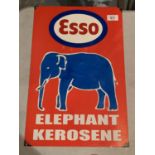A METAL SIGN FOR ESSO ELEPHANT KEROSENE
