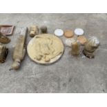 EIGHT VARIOUS CONCRETE MOULDS