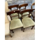 A SET OF FOUR 19TH CENTURY BAR-BACK DINING CHAIRS