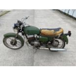 A 1960/70s CZ MOTORCYCLE, NO REGISTRATION DOCUMENTS, GARAGE STORED FOR MANY YEARS