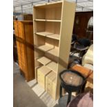 A MODERN OPEN BOOKCASE WITH TWO DRAWERS TO THE BASE, 31 WIDE