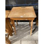 A VINTAGE BEECH SCHOOL DESK