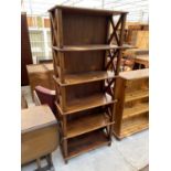 A MODERN HARDWOOD FIVE TIER OPEN BOOKCASE, 28" WIDE