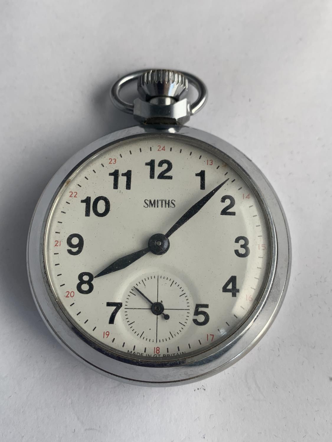 A SMITHS CHROME SUB DIAL POCKET WATCH