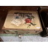 AN ITALIAN THEMED DECORATIVE SUIT CASE WITH ROSE DESIGN