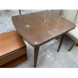 A WALNUT VENEERED DRAW LEAF TABLE