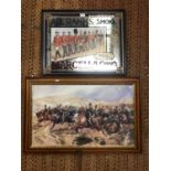 AN ALL RANKS MIRROR AND A PRINT OF THE CHARGE OF THE LIGHT BRIGADE