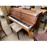 A 20TH CENTURY MAHOGANY OVERSTRUNG PIANOFORTE BY 'KEMBLE'