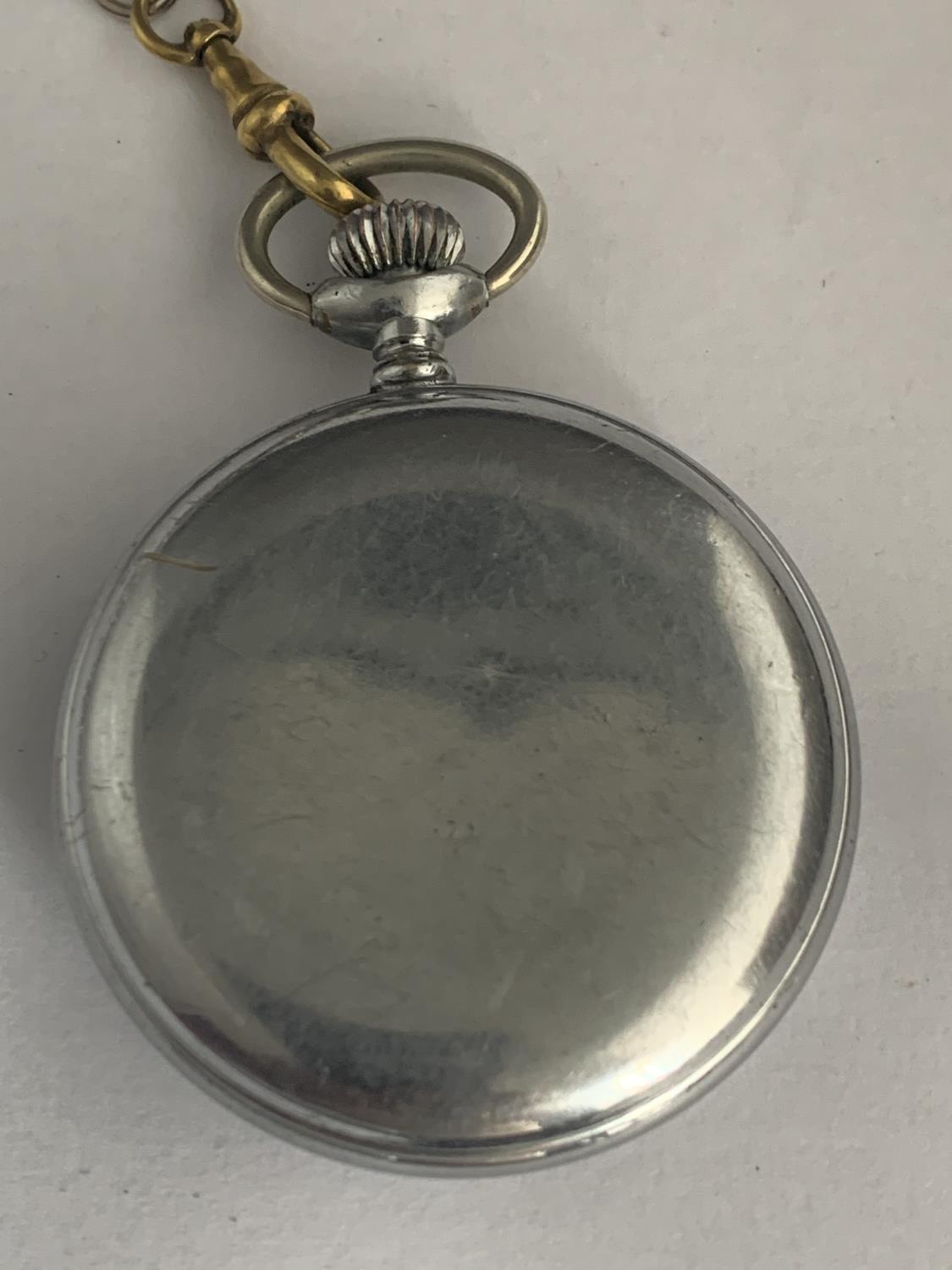 AN INGERSOLL POCKET WATCH AND CHAIN - Image 3 of 3