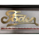 A FODEN BRASS RADIATOR NAME PLATE