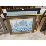 THREE FRAMED PRINTS - TWO L S LOWRY AND ONE HUNT SCENE