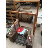 VARIOUS VINTAGE ITEMS TO INCLUDE A MILK BOTTLE CARRIER, PETROL CANS, BOXES ETC