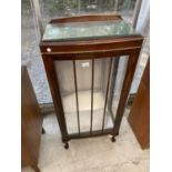 A 20TH CENTURY CHINA CABINET ON CABRIOLE LEGS