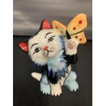 A SIGNED AND HAND PAINTED LORNA BAILEY CAT 'BUTTERFLY'