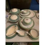 A SILICON CHINA DINNER SERVICE WITH TUREENS, MEAT PLATE ETC