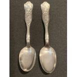 TWO SILVER KITCHENER SPOONS
