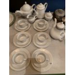 A SIX PLACE EXCELSIOR TEASET WITH TEAPOT, COFFEE, MILK AND SUGAR AND A FURTHER TEAPOT