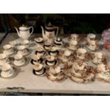 VARIOUS TEASET ITEMS TO INCLUDE TRIOS, COFFEE POTS SUGAR BOWLS, JUGS ETC
