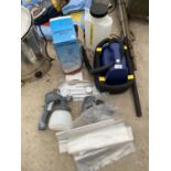A STEAM CLEANER, AXLE STANDS ETC