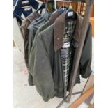 FIVE WAXED JACKETS INCLUDING THREE BARBOURS