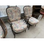 A PAIR OF ERCOL FIRESIDE CHAIRS