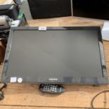 A SAMSUNG 18 INCH TELEVISION WITH REMOTE, BELIEVED IN WORKING ORDER, NO WARRANTY