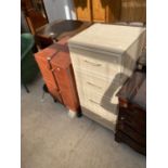 A MODERN TWO DRAWER FILING CABINET AND MODERN FOUR DRAWER CHEST