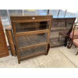 TWO GLOBE WERNIKE STYLE GLAZED BOOKCASES, ONE BY 'GUNN'