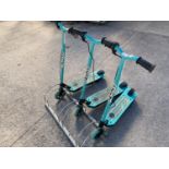 THREE ZINC SCOOTERS